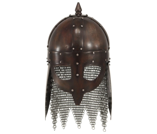 vidaXL vikingu karotāju bruņucepure, replika, vara krāsas tērauds