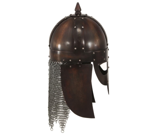 vidaXL vikingu karotāju bruņucepure, replika, vara krāsas tērauds