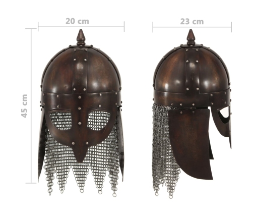 vidaXL vikingu karotāju bruņucepure, replika, vara krāsas tērauds