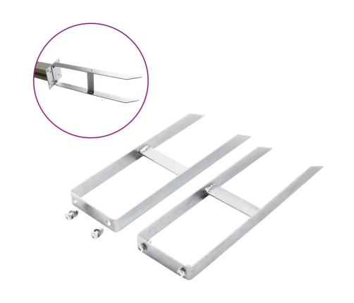 vidaXL žoga zemes tapas, 2 gab., WPC žogam, tērauds, 40 cm