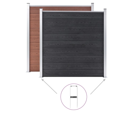 vidaXL žoga zemes tapas, 2 gab., WPC žogam, tērauds, 40 cm