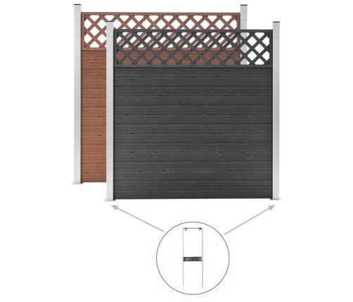 vidaXL žoga zemes tapas, 2 gab., WPC žogam, tērauds, 40 cm