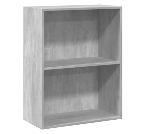 vidaXL 2-līmeņu grāmatu plaukts, pelēks 60x30x76,5cm inženierijas koks