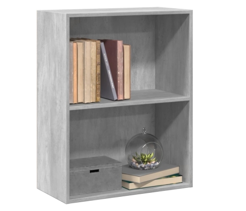 vidaXL 2-līmeņu grāmatu plaukts, pelēks 60x30x76,5cm inženierijas koks