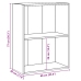 vidaXL 2-līmeņu grāmatu plaukts, pelēks 60x30x76,5cm inženierijas koks