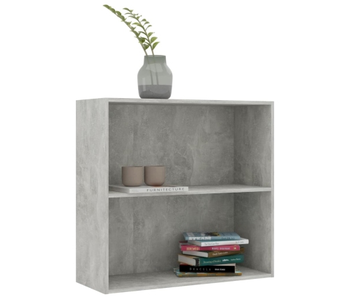 vidaXL 2-līmeņu grāmatu plaukts, pelēks 80x30x76,5cm inženierijas koks
