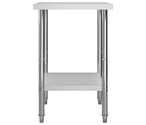 vidaXL virtuves darba galds, 60x60x85 cm, nerūsējošs tērauds