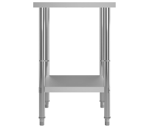 vidaXL virtuves darba galds, 60x60x85 cm, nerūsējošs tērauds