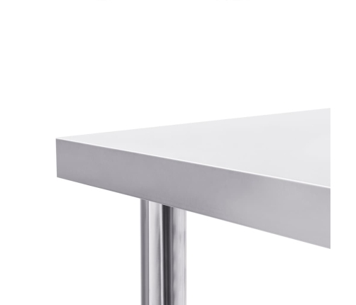 vidaXL virtuves darba galds, 60x60x85 cm, nerūsējošs tērauds