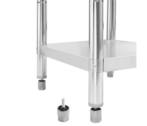 vidaXL virtuves darba galds, 60x60x85 cm, nerūsējošs tērauds