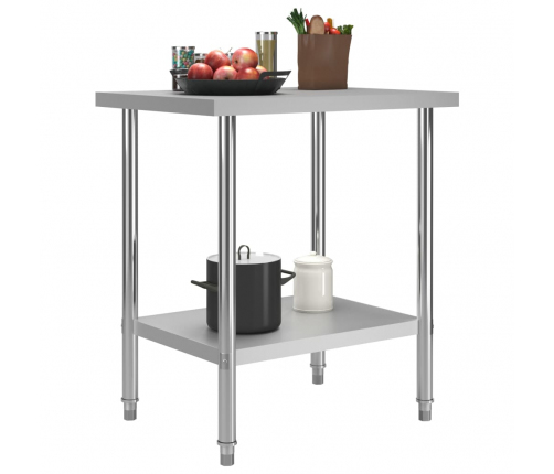 vidaXL virtuves darba galds, 80x60x85 cm, nerūsējošs tērauds