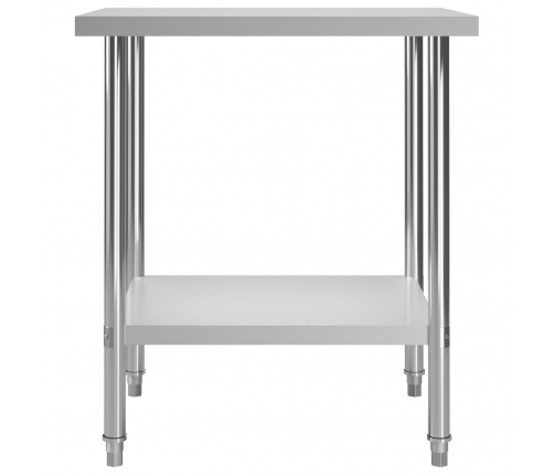 vidaXL virtuves darba galds, 80x60x85 cm, nerūsējošs tērauds
