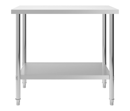 vidaXL virtuves darba galds, 100x60x85 cm, nerūsējošs tērauds