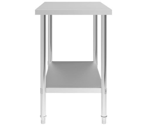 vidaXL virtuves darba galds, 100x60x85 cm, nerūsējošs tērauds