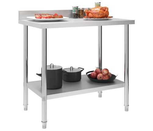 vidaXL virtuves darba galds, 100x60x93 cm, nerūsējošs tērauds