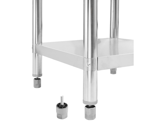 vidaXL virtuves darba galds, 120x60x85 cm, nerūsējošs tērauds