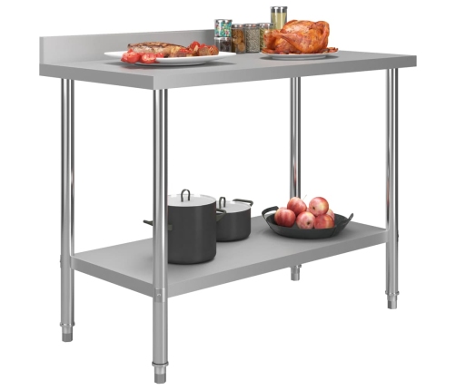vidaXL virtuves darba galds, 120x60x93 cm, nerūsējošs tērauds