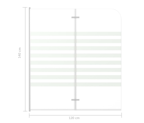 vidaXL vannas siena, 120x140 cm, rūdīts stikls, svītraina