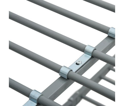 vidaXL divstāvu gultas rāmis, pelēks, 140x200/90x200 cm, metāls