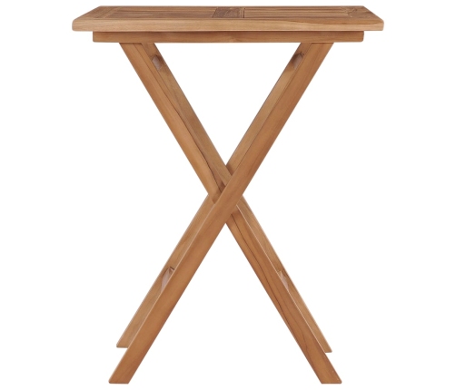 vidaXL saliekams dārza galds, 60x60x75 cm, masīvs tīkkoks