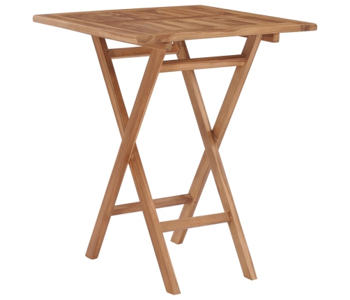 vidaXL saliekams dārza galds, 60x60x75 cm, masīvs tīkkoks