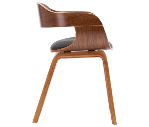 vidaXL virtuves krēsli, 2 gab., liekts koks, tumši pelēks audums