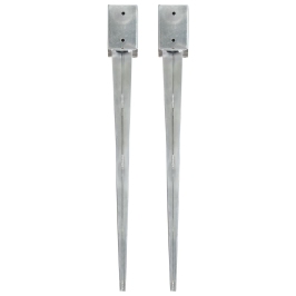 Zemes Mietiņi, 2 Gab., Sudraba Krāsa, 9X9X90 Cm, Tērauds Vidaxl