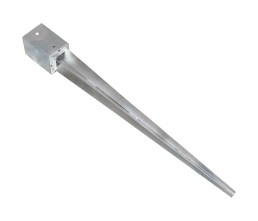 vidaXL zemes mietiņi, 2 gab., sudraba krāsa, 9x9x90 cm, tērauds