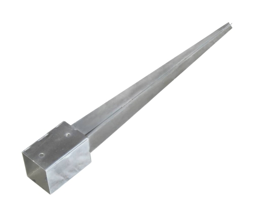 vidaXL zemes mietiņi, 2 gab., sudraba krāsa, 9x9x90 cm, tērauds