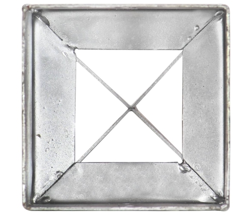 vidaXL zemes mietiņi, 2 gab., sudraba krāsa, 10x10x76 cm, tērauds