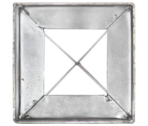 vidaXL zemes mietiņi, 6 gab., sudraba krāsa, 10x10x76 cm, tērauds