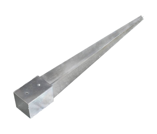 vidaXL zemes mietiņi, 2 gab., sudraba krāsa, 10x10x91 cm, tērauds