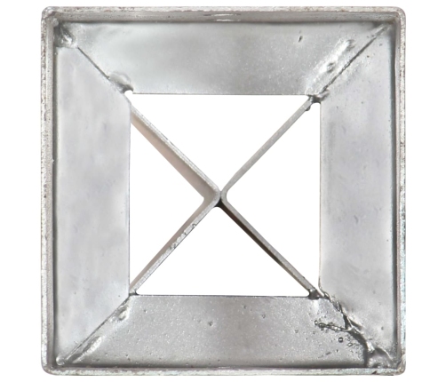 vidaXL zemes mietiņi, 2 gab., sudraba krāsa, 10x10x91 cm, tērauds