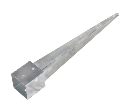 vidaXL zemes mietiņi, 2 gab., sudraba krāsa, 12x12x89 cm, tērauds