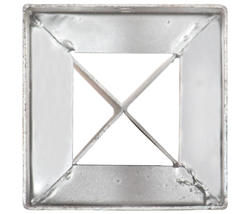 vidaXL zemes mietiņi, 6 gab., sudraba krāsa, 12x12x89 cm, tērauds