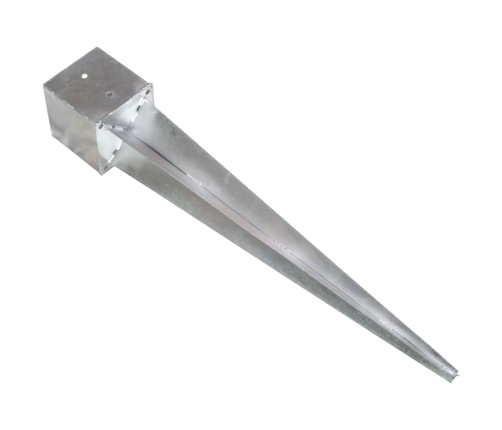 vidaXL zemes mietiņi, 6 gab., sudraba krāsa, 14x14x91 cm, tērauds