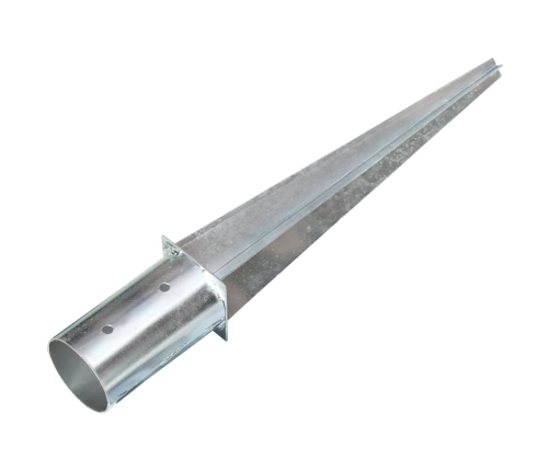 vidaXL zemes mietiņi, 2 gab., sudraba krāsa, 8x61 cm, cinkots tērauds