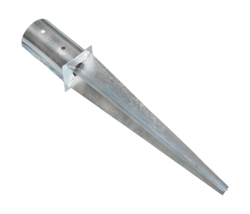 vidaXL zemes mietiņi, 2 gab., sudraba krāsa, 8x61 cm, cinkots tērauds