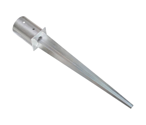 vidaXL zemes mietiņi, 2 gab., sudraba krāsa, 10x76 cm, tērauds