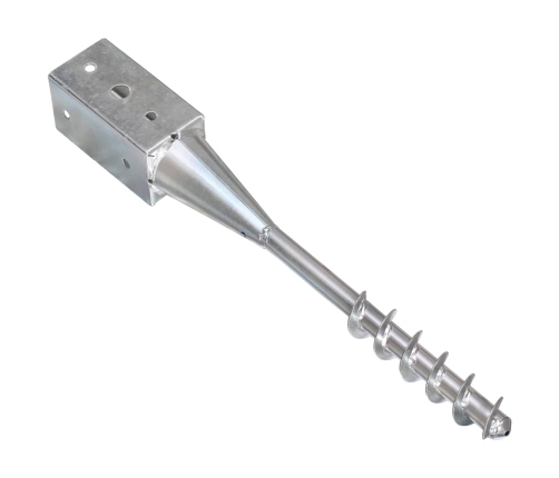 vidaXL zemes mietiņi, 2 gab., sudraba krāsa, 7x7x56 cm, tērauds