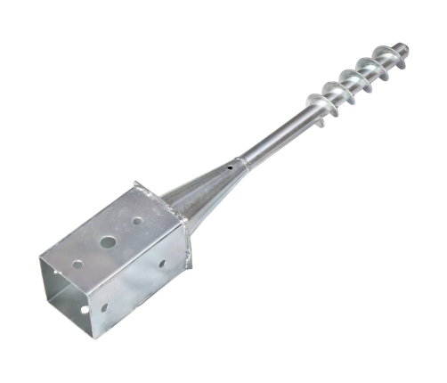 vidaXL zemes mietiņi, 6 gab., sudraba krāsa, 8x8x57 cm, tērauds