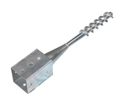 vidaXL zemes mietiņi, 2 gab., sudraba krāsa, 9x9x56 cm, tērauds