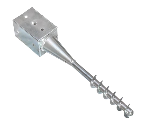 vidaXL zemes mietiņi, 2 gab., sudraba krāsa, 9x9x56 cm, tērauds