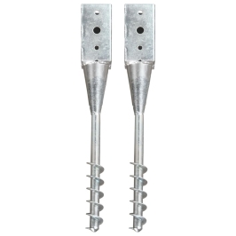 Zemes Mietiņi, 2 Gab., Sudraba Krāsa, 10X10X57 Cm, Tērauds Vidaxl