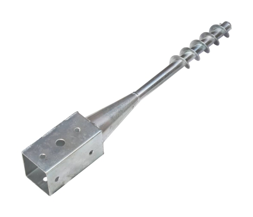 vidaXL zemes mietiņi, 2 gab., sudraba krāsa, 10x10x57 cm, tērauds