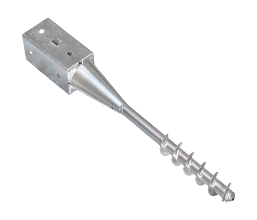 vidaXL zemes mietiņi, 2 gab., sudraba krāsa, 10x10x57 cm, tērauds