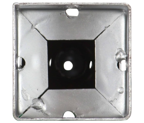 vidaXL zemes mietiņi, 6 gab., sudraba krāsa, 10x10x57 cm, tērauds