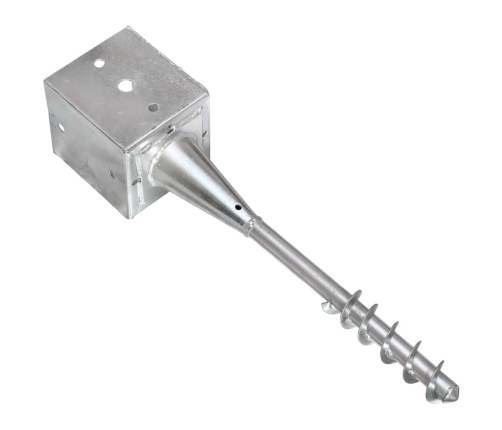 vidaXL zemes mietiņi, 2 gab., sudraba krāsa, 12x12x56 cm, tērauds