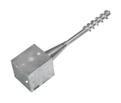 vidaXL zemes mietiņi, 6 gab., sudraba krāsa, 12x12x56 cm, tērauds