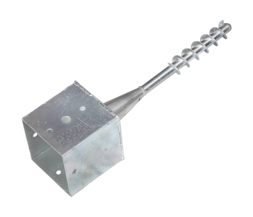 vidaXL zemes mietiņi, 6 gab., sudraba krāsa, 14x14x58 cm, tērauds